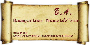 Baumgartner Anasztázia névjegykártya